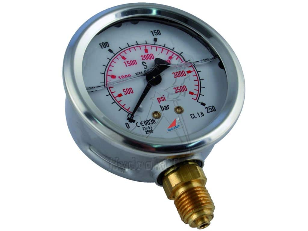 manometre-hydraulique-250bar-prise-verticale-63mm